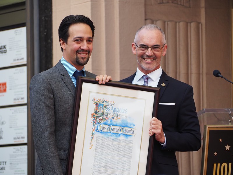 lin manuel miranda getting a star hollywood walk of fame