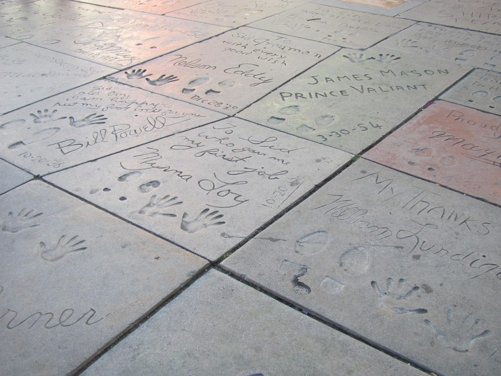 chinese theater sidewalk handprints footprints celebrities