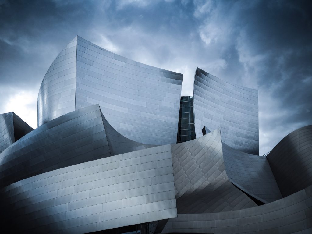 los angeles walt disney concert hall epic picture hdr cloudy grey