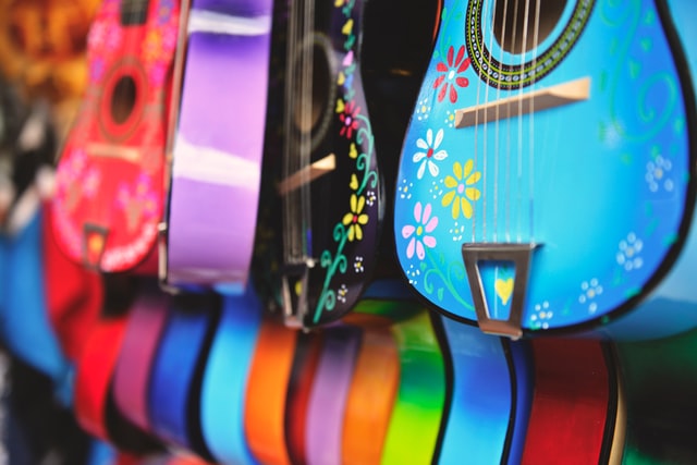 olvera street colorful guitars for sale dtla