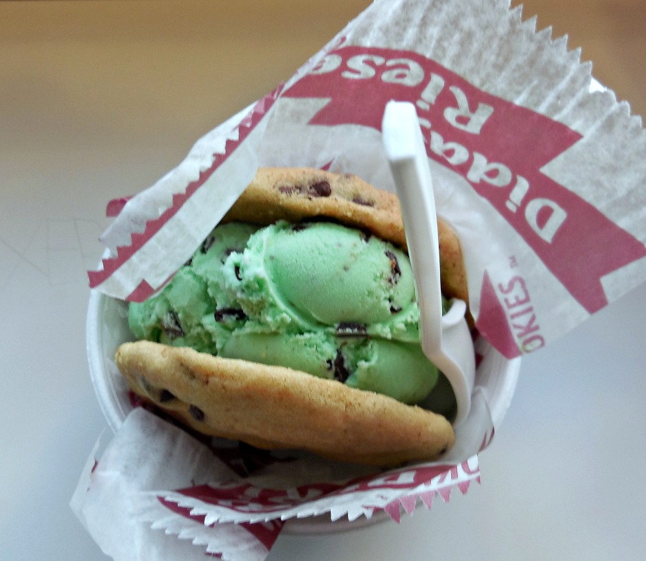 diddy riese cookie sandwich mint chocolate chip in westwood