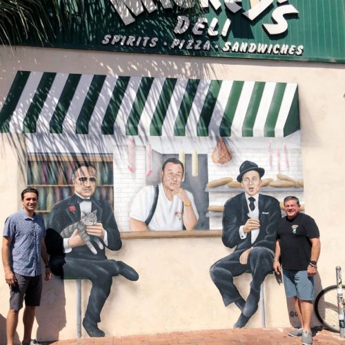 New Mickey Mance, Marlon Brando, Frank Sinatra Mural at Mickey’s Deli in Hermosa Beach