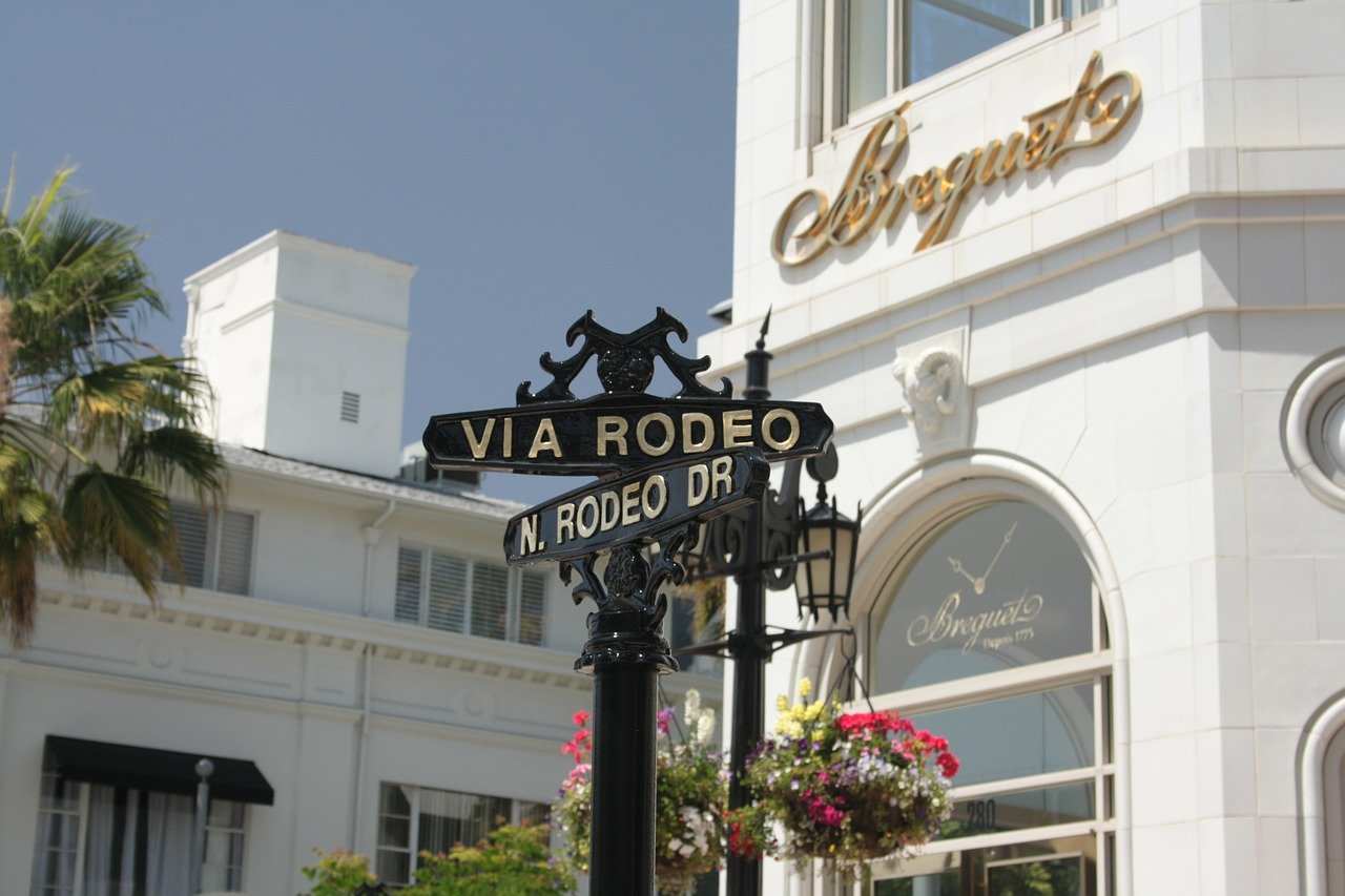 Louis Vuitton store in city, Rodeo Drive, Wilshire Boulevard