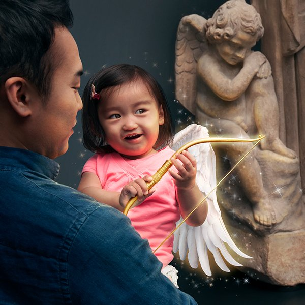 girl with dad getty villa angel creepy unsettling