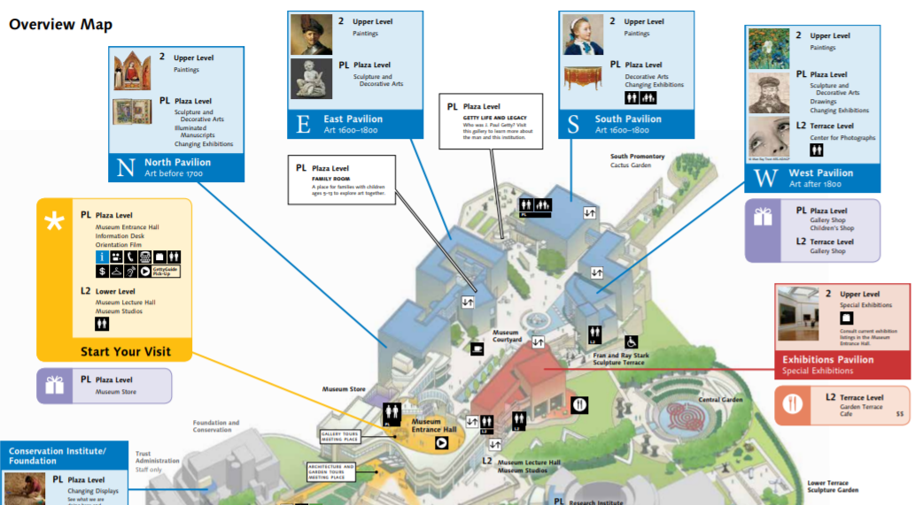 getty map north south east west pavilion art