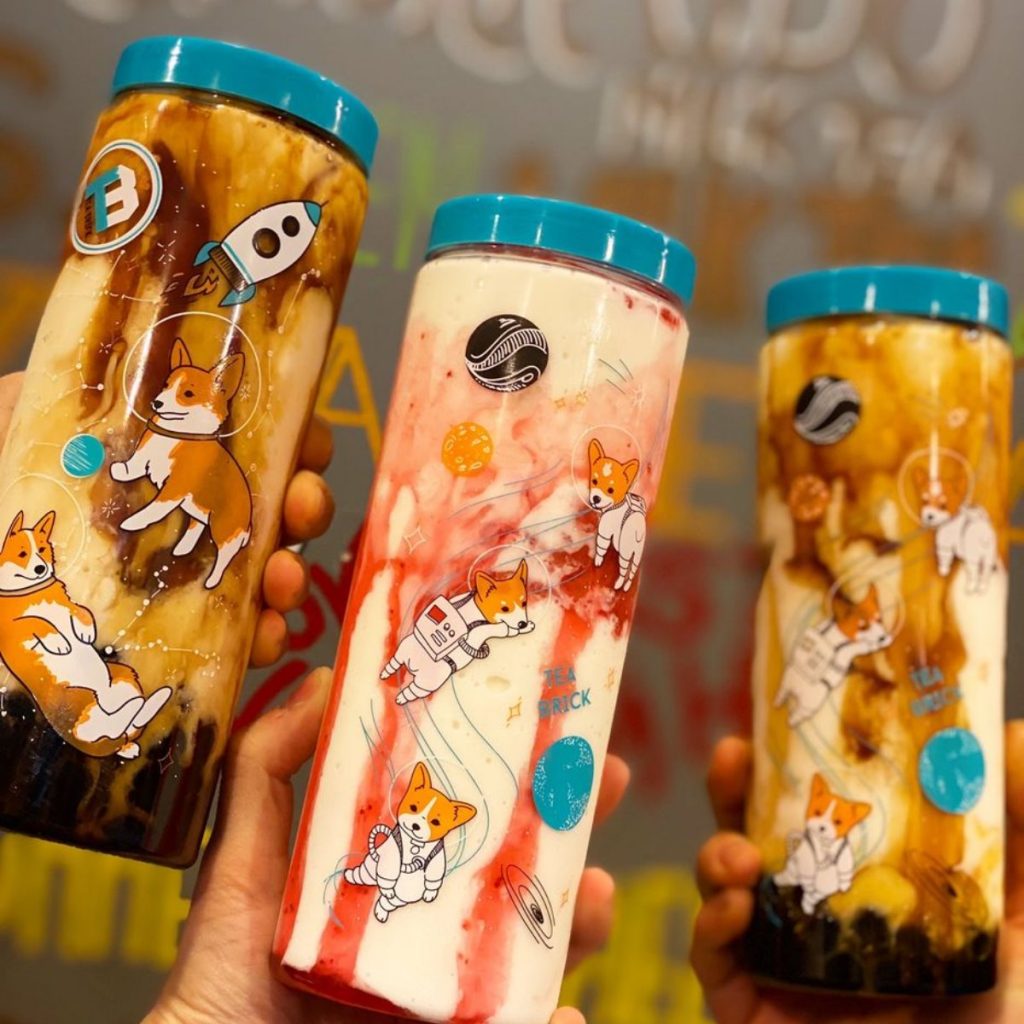 boba cute bottle corgis milk tea