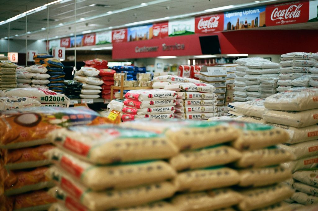 asian american rice supermarket aisle