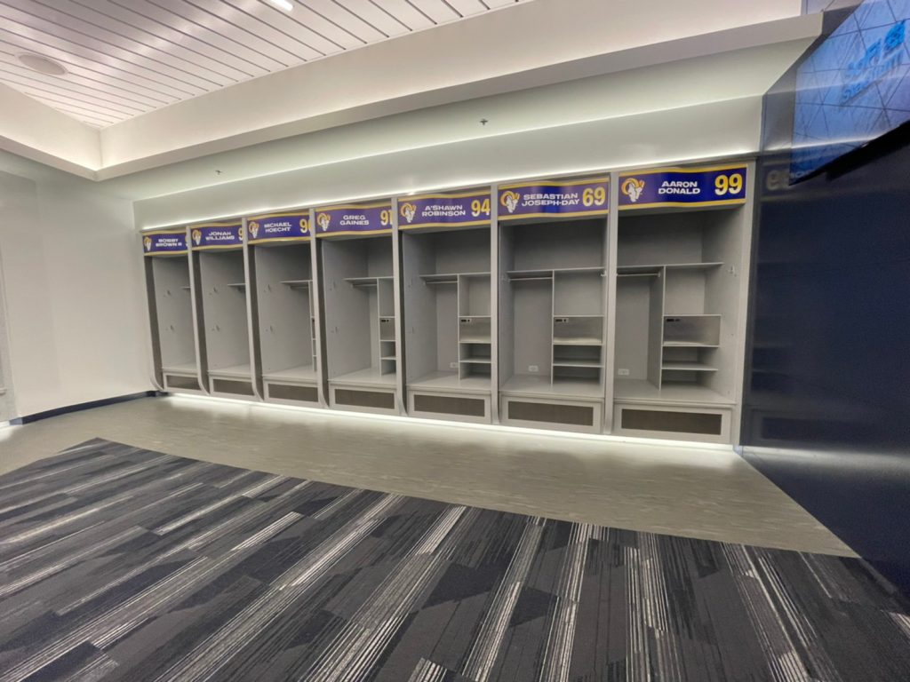 sofi stadium rams locker room