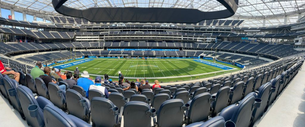 sofi stadium panorama view field