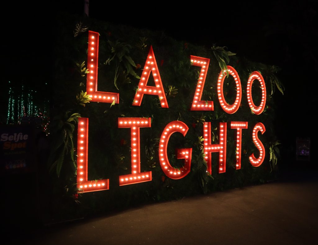 la zoo los angeles holiday lights show christmas sign
