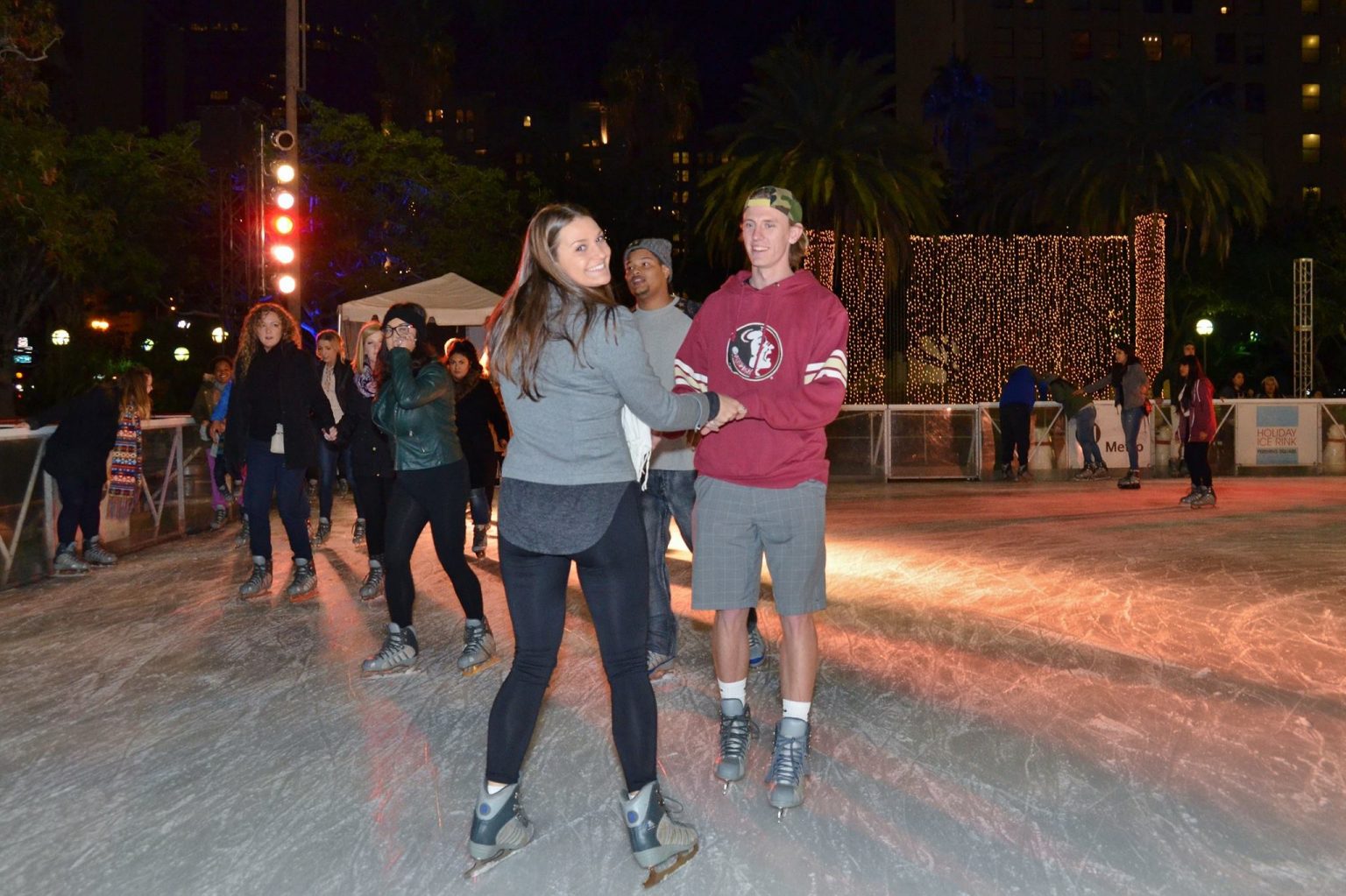 Outdoor Ice Skating in DTLA Holiday Ice Rink Pershing Square