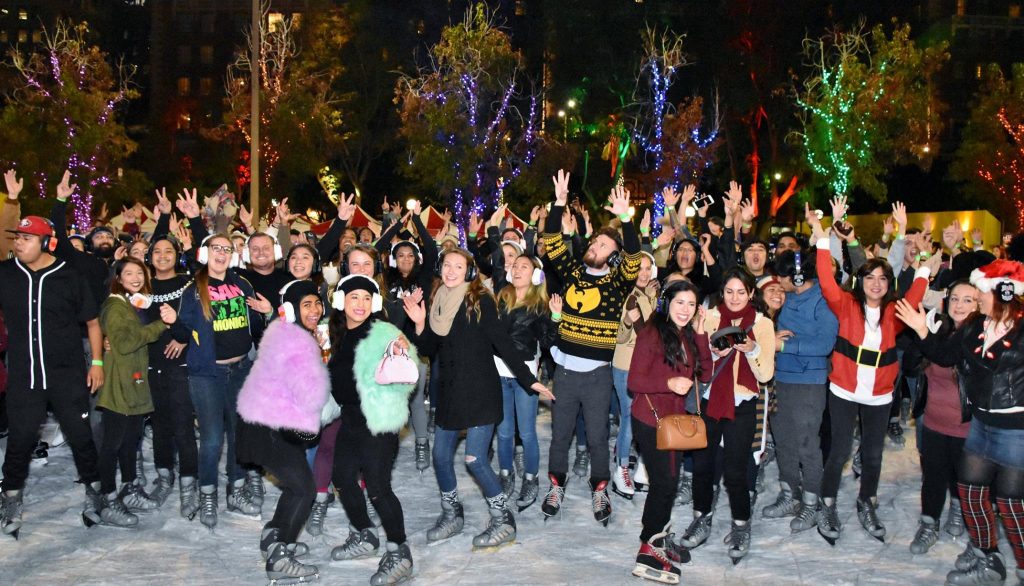 pershing square dtla ice skating party 