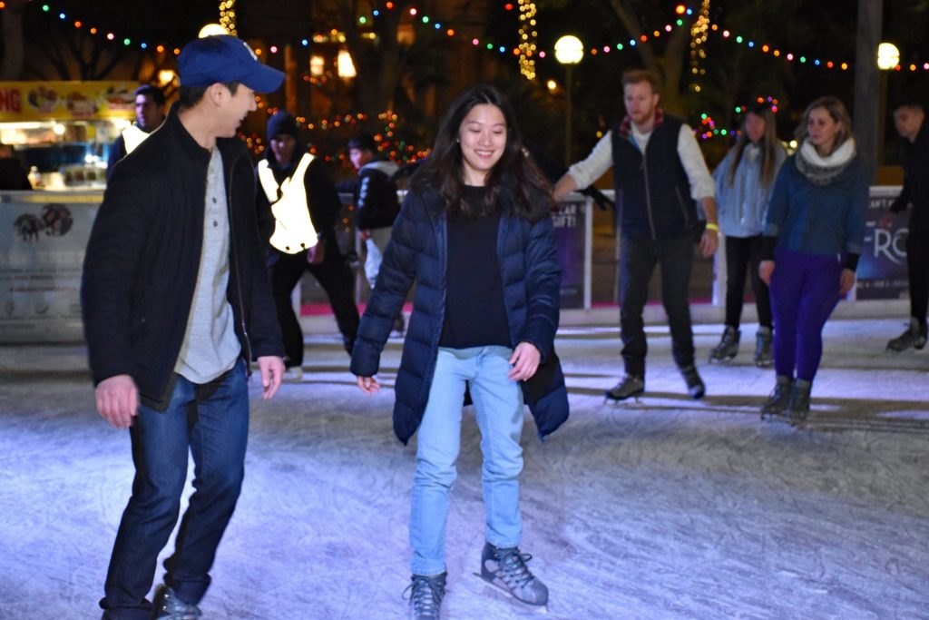 pershing square dtla ice skating rink