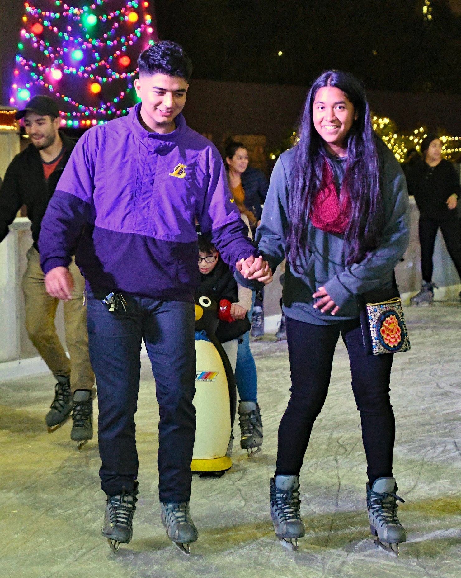 Outdoor Ice Skating in DTLA Holiday Ice Rink Pershing Square